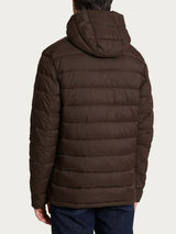 Satin Puffer piumino con cappuccio Marroni Uomo - Ragno