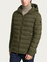 Satin Puffer piumino con cappuccio Verdi Uomo - Ragno
