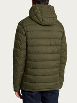 Satin Puffer piumino con cappuccio Verdi Uomo - Ragno