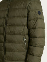 Satin Puffer piumino con cappuccio Verdi Uomo - Ragno