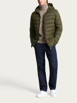 Satin Puffer piumino con cappuccio Verdi Uomo - Ragno