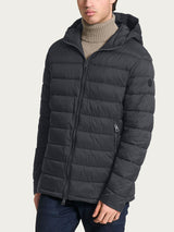Satin Puffer piumino con cappuccio Grigi Uomo - Ragno