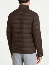 Satin Puffer piumino corto classico Marroni Uomo - Ragno