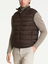 Satin Puffer piumino smanicato Marroni Uomo - Ragno