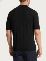 Polo con manica corta a costa piatta in Puro Cotone Neri Uomo - Ragno