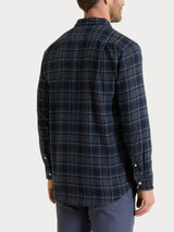 Camicia tartan in Cotton Flannel Blu Uomo - Ragno