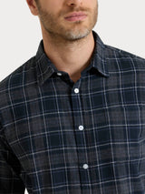 Camicia tartan in Cotton Flannel Blu Uomo - Ragno