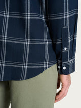 Camicia tartan in Cotton Flannel Blu Uomo - Ragno