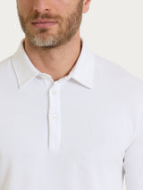 Polo con manica lunga in Cotton Piquet Stretch Bianchi Uomo - Ragno