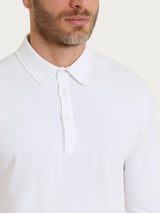 Polo con manica lunga in Cotton Piquet Stretch Bianchi Uomo - Ragno
