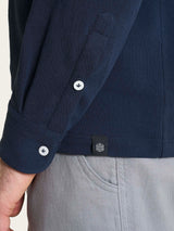 Polo con manica lunga in Eco Cotton Piquet Stretch Blu Uomo - Ragno