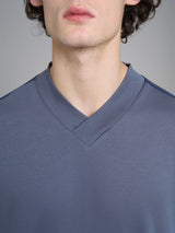 Pigiama con scollo a V e bordatura in interlock di cotone Neri Uomo - Ragno