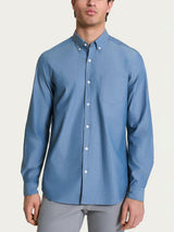 Camicia button down in Oxford Double Twisted Blu Uomo - Ragno