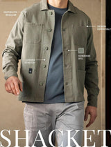 Giacca utility corta in Canvas Stretch Verdi Uomo - Ragno