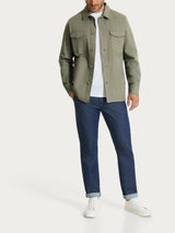 Shacket in Canvas Stretch Verdi Uomo - Ragno