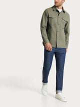 Shacket in Canvas Stretch Verdi Uomo - Ragno