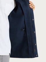 Cappotto con cappuccio In Canvas Stretch Blu Uomo - Ragno
