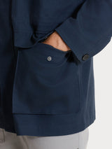 Cappotto con cappuccio In Canvas Stretch Blu Uomo - Ragno
