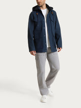 Cappotto con cappuccio In Canvas Stretch Blu Uomo - Ragno