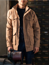 Cappotto con cappuccio In Canvas Stretch Marroni Uomo - Ragno
