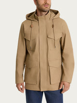 Cappotto con cappuccio In Canvas Stretch Marroni Uomo - Ragno