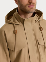 Cappotto con cappuccio In Canvas Stretch Marroni Uomo - Ragno