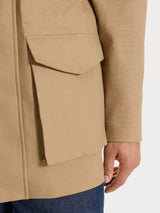 Cappotto con cappuccio In Canvas Stretch Marroni Uomo - Ragno
