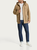 Cappotto con cappuccio In Canvas Stretch Marroni Uomo - Ragno