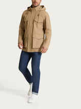 Cappotto con cappuccio In Canvas Stretch Marroni Uomo - Ragno