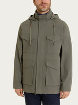 Cappotto con cappuccio In Canvas Stretch Verdi Uomo - Ragno