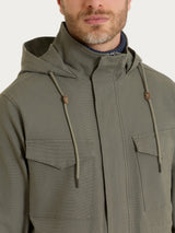 Cappotto con cappuccio In Canvas Stretch Verdi Uomo - Ragno