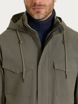 Cappotto con cappuccio In Canvas Stretch Verdi Uomo - Ragno