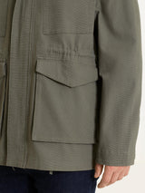 Cappotto con cappuccio In Canvas Stretch Verdi Uomo - Ragno