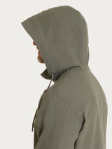 Cappotto con cappuccio In Canvas Stretch Verdi Uomo - Ragno