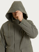 Cappotto con cappuccio In Canvas Stretch Verdi Uomo - Ragno