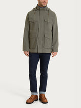 Cappotto con cappuccio In Canvas Stretch Verdi Uomo - Ragno
