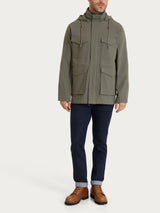 Cappotto con cappuccio In Canvas Stretch Verdi Uomo - Ragno