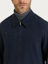 Giacca con zip in Canvas Stretch Blu Uomo - Ragno