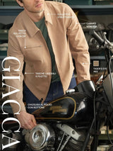 Giacca con zip in Canvas Stretch Marroni Uomo - Ragno