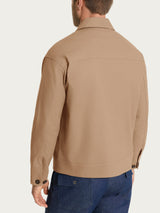 Giacca con zip in Canvas Stretch Marroni Uomo - Ragno