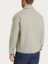 Men's Green Stretch Canvas Zipper Jacket - Ragno