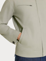 Men's Green Stretch Canvas Zipper Jacket - Ragno