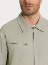 Men's Green Stretch Canvas Zipper Jacket - Ragno