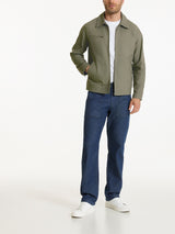 Men's Green Stretch Canvas Zipper Jacket - Ragno