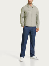 Men's Green Stretch Canvas Zipper Jacket - Ragno