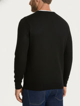Pure Cotton Honeycomb Stitch Crew-neck Sweater Nero Men's - Ragno