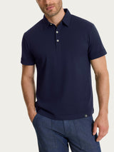 Polo in Cotone Piquet Double Mercerized Blu Uomo - Ragno