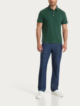 Polo in Cotone Piquet Double Mercerized Verdi Uomo - Ragno