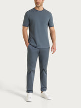 T-shirt girocollo in Cotone Piquet Double Mercerized Neri Uomo - Ragno