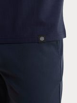 Camiseta de cuello redondo de punto mercerizado doble para hombre Azul - Ragno